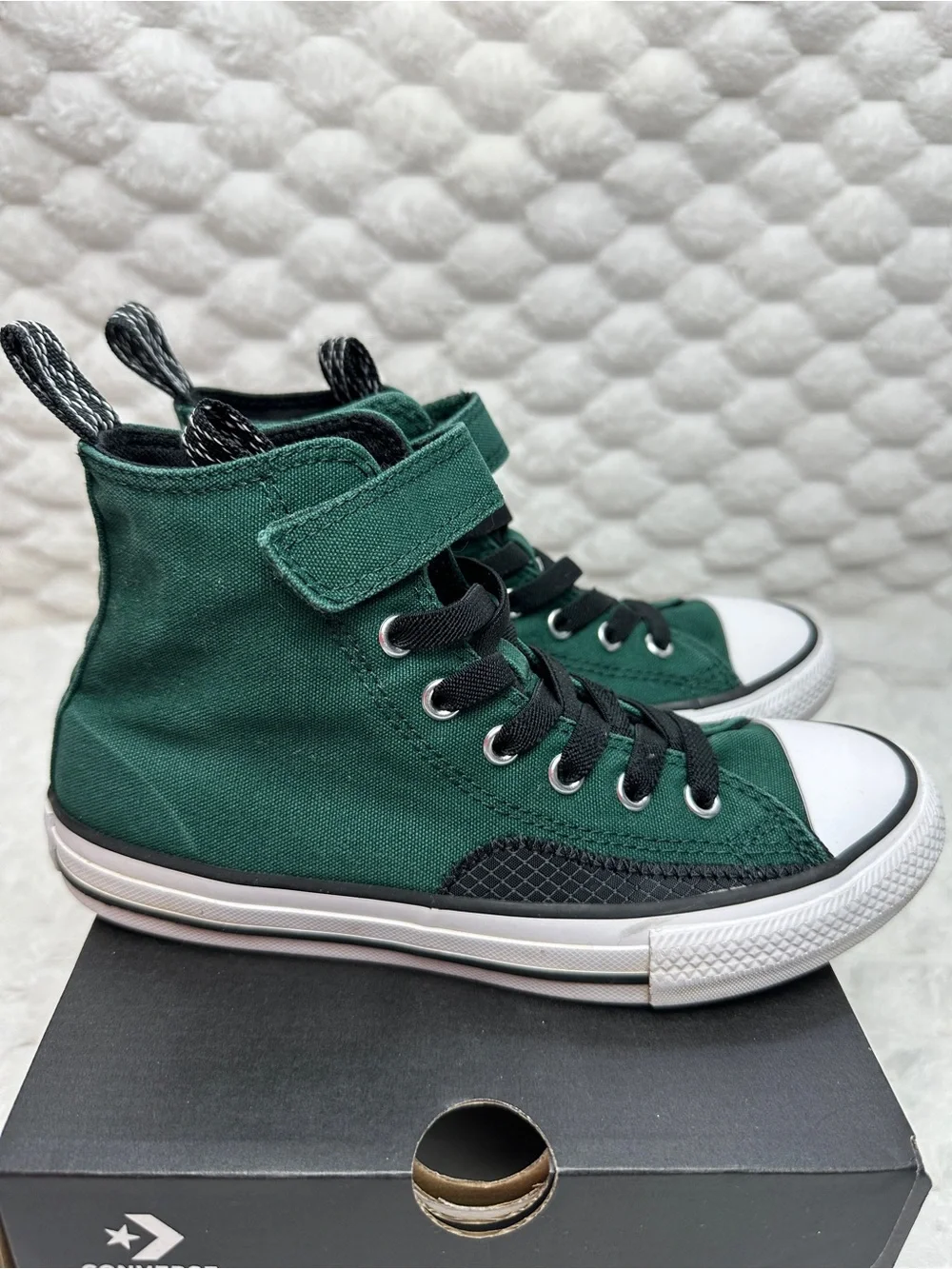 Converse Green High Top Slip-On Sneakers with Black Accents